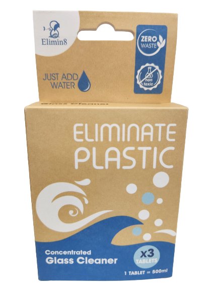 Glass Cleaner Refill Tablets Three Tablet Pack - Elimin8 Plastic Australia | Eco Friendly Cleaning Products