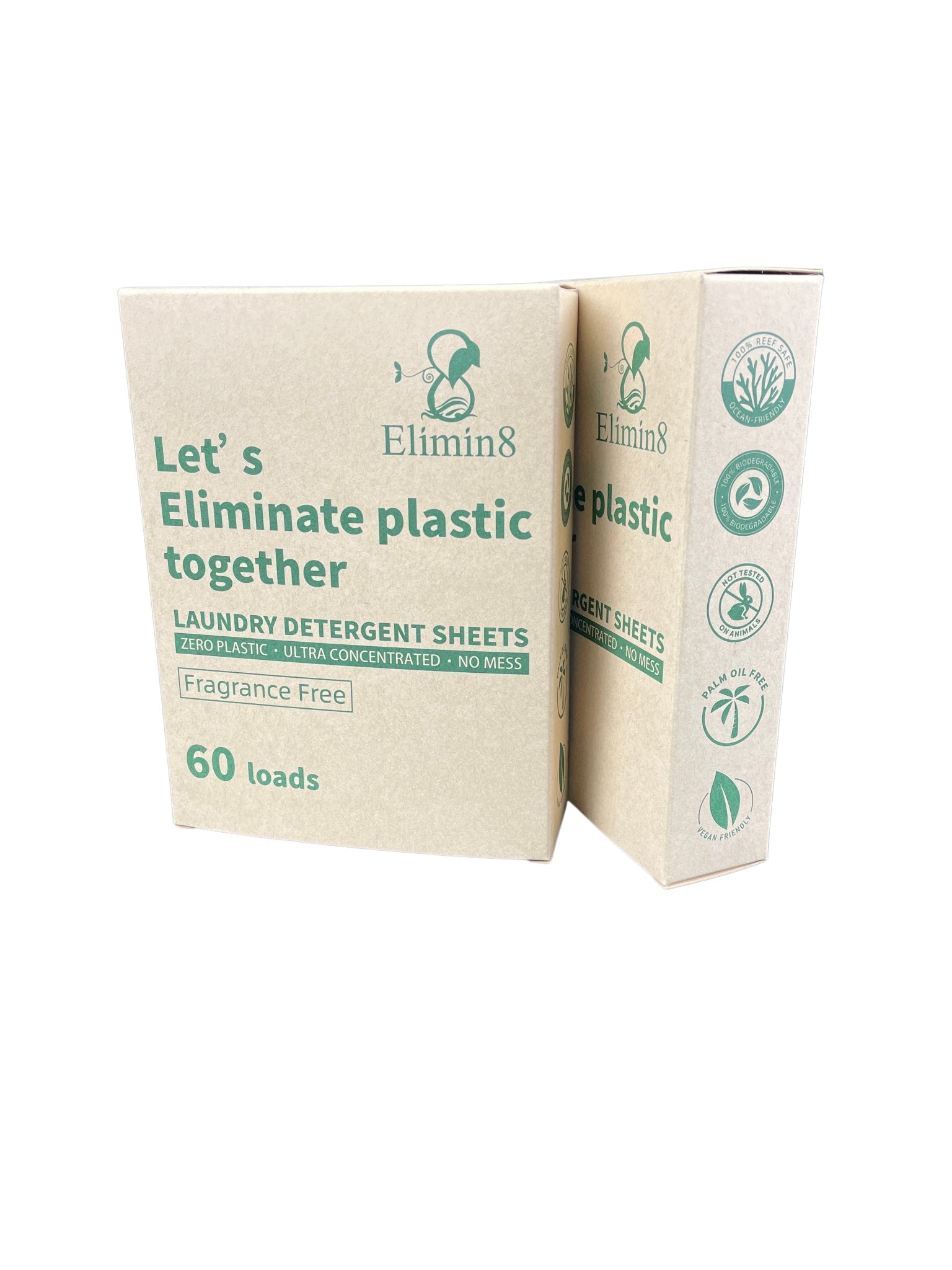 Twin Pack - Washing Detergent Sheets - Fragrance Free - Elimin8 Plastic Australia | Eco Friendly Cleaning Products